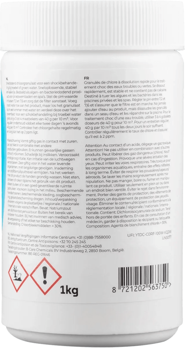 W'eau Chloorgranulaat - 1 kg - Azzura Pool