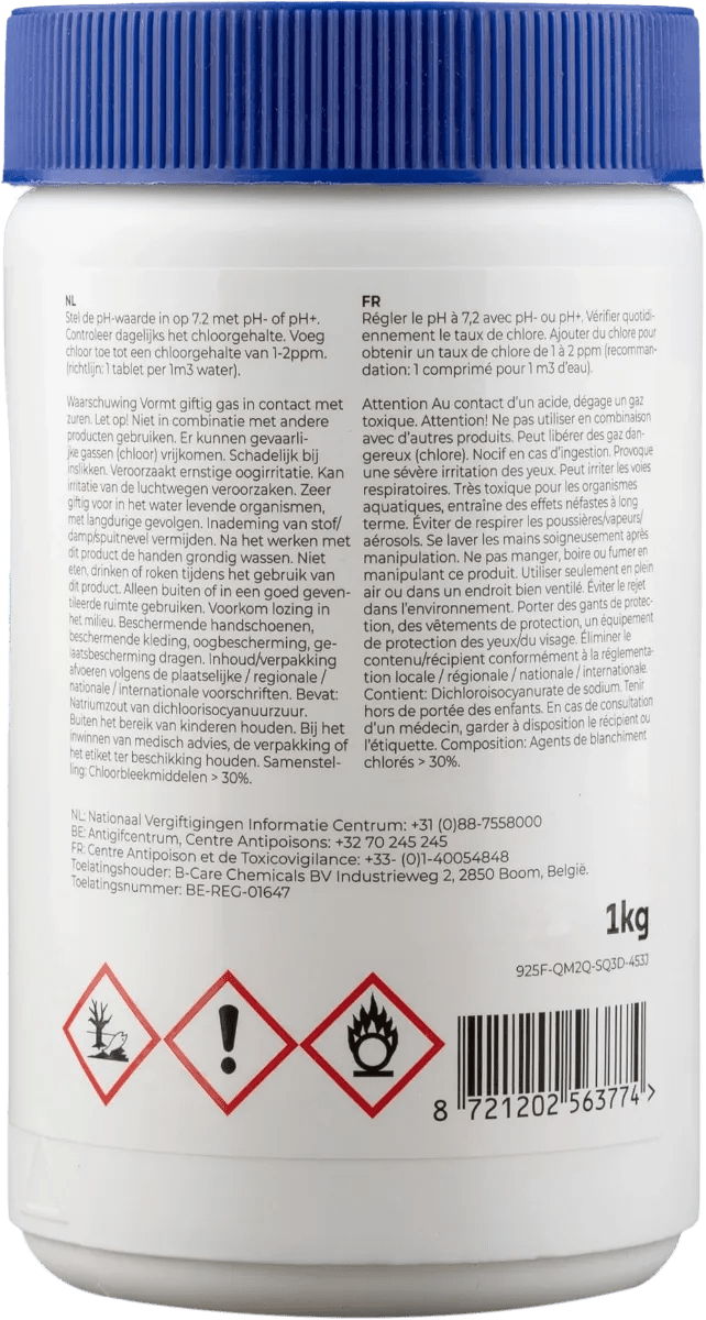 W'eau grote chloortabletten 200 grams 1 kg - Azzura Pool