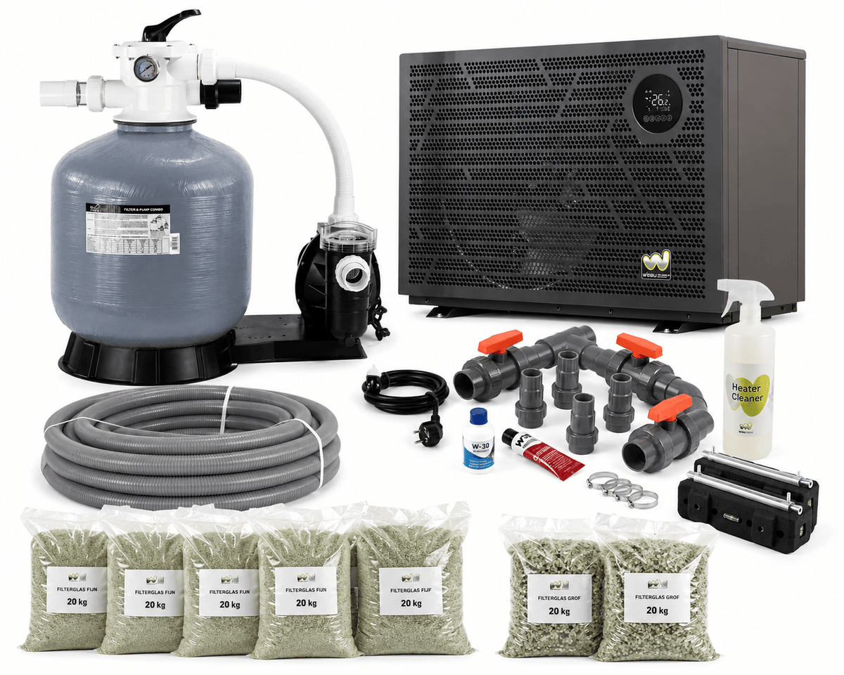 W'eau MFV-24 Variabele Zandfilterset 16 m³/u + Full Inverter 21 kW – Tot 64 m³ - Azzura Pool