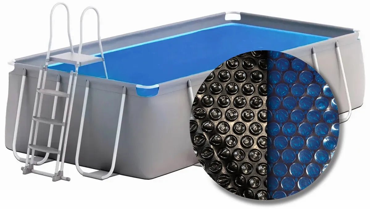 W'eau solar cover rechthoekig - 260 x 160 cm (zeilmaat 248 x 144) - Zwart/Blauw - Azzura Pool