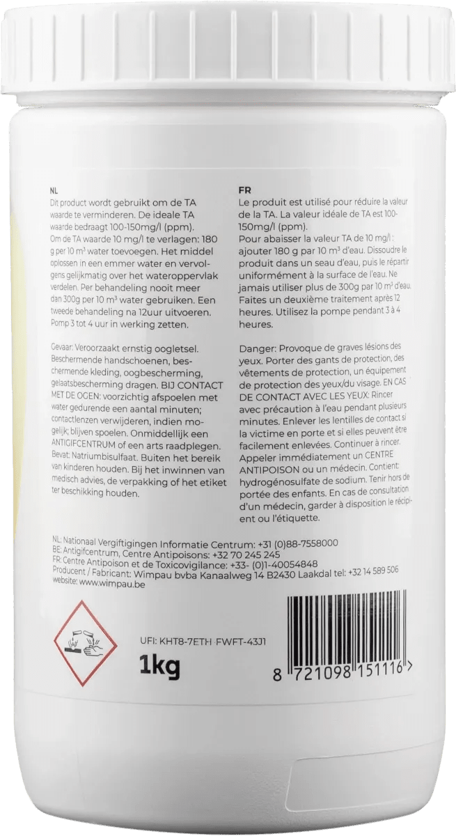 W'eau TA- Alkaliteit - 1 kg - Azzura Pool