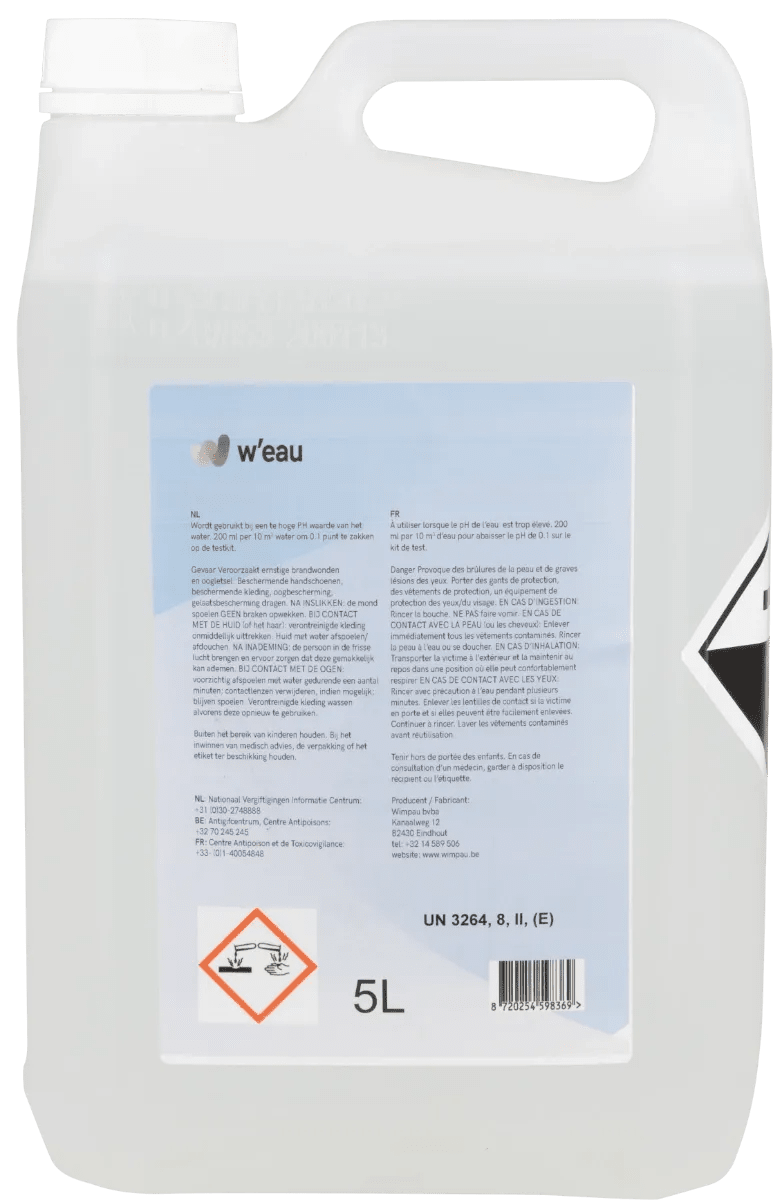 W'eau vloeibare pH minus - 5 liter - Azzura Pool