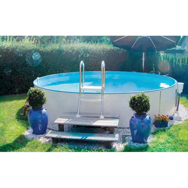 Happy Pool metalen zwembad Wit rond Ø420 cm x 135 cm