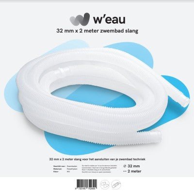 Zwembadslang wit 32 mm - 2 meter - Azzura Pool