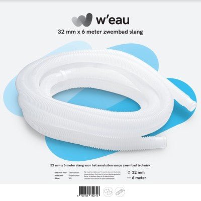 Zwembadslang wit 32 mm - 6 meter - Azzura Pool