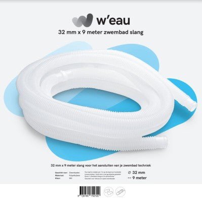 Zwembadslang wit 32 mm - 9 meter - Azzura Pool
