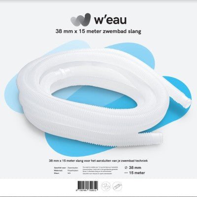 Zwembadslang wit 38 mm - 15 meter - Azzura Pool