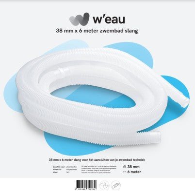 Zwembadslang wit 38 mm - 6 meter - Azzura Pool