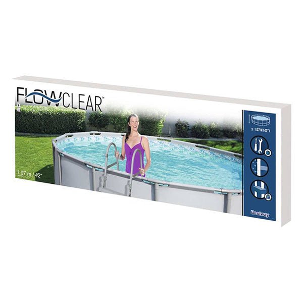 Zwembadtrap kunststof Grijs 107 cm - Azzura Pool