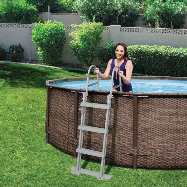 Zwembadtrap kunststof Grijs 107 cm - Azzura Pool