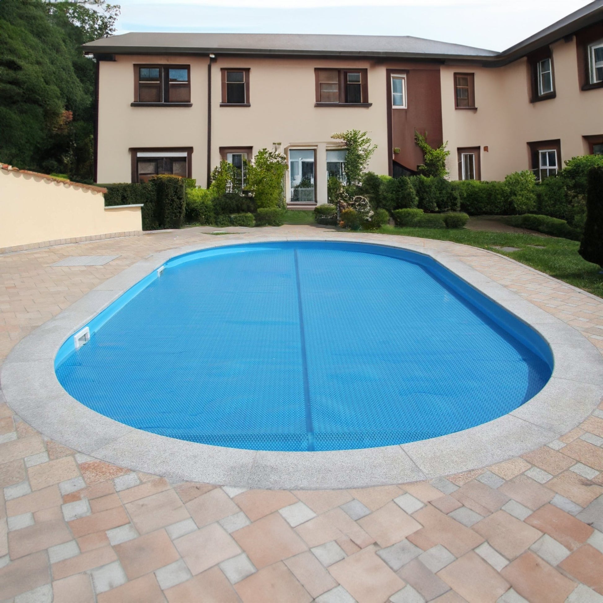 Zwembadzeil noppenfolie Donkerblauw voor ovaal zwembad 742 cm x 350 cm - Azzura Pool