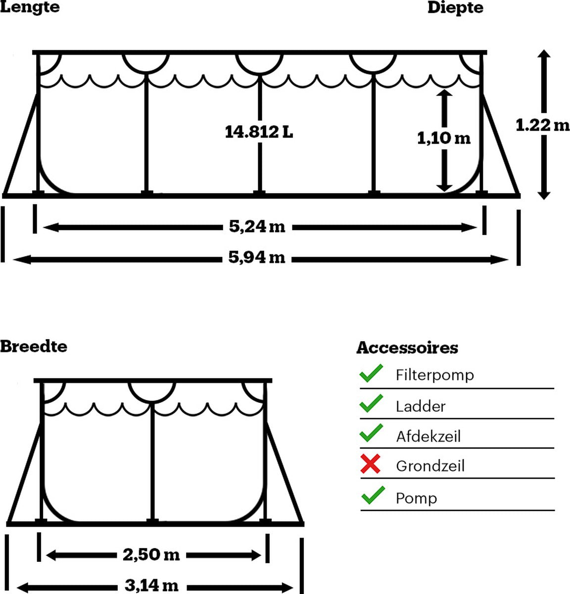Bestway Power Steel 549 cm x 274 cm x 122 cm
