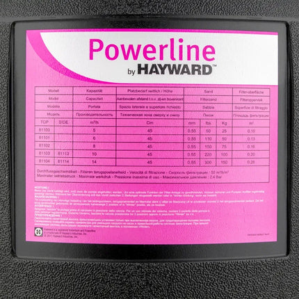 Hayward Powerline top mount zandfilter, 10m3