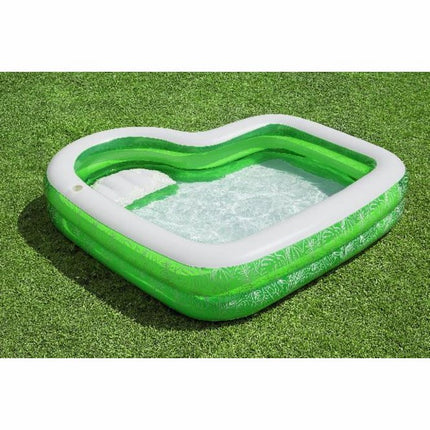 Familiebad Bestway Rechthoek Tropical Paradise Met Zitje Groen 231cm x 231cm x 51cm