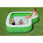 Piscina Familiar Bestway Rectángulo Tropical Paradise Con Asiento Verde 231cm x 231cm x 51cm