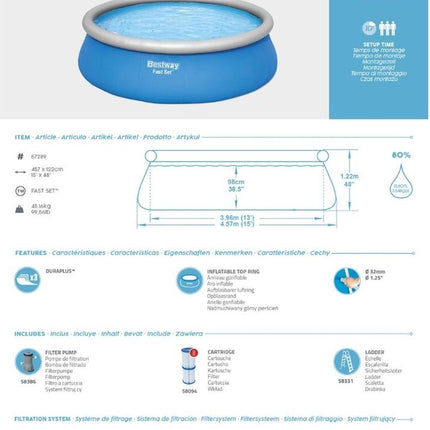 Bestway Fast Set Ø457cm x 122cm