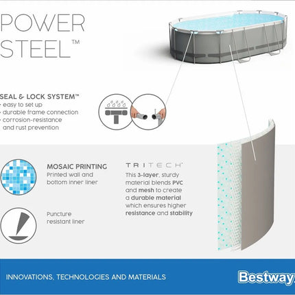 Bestway Power Steel Oval - 549cm x 274cm x 122cm