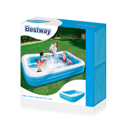 Bestway Deluxe opblaasbaar familiezwembad - 305cm x 183cm x 56cm