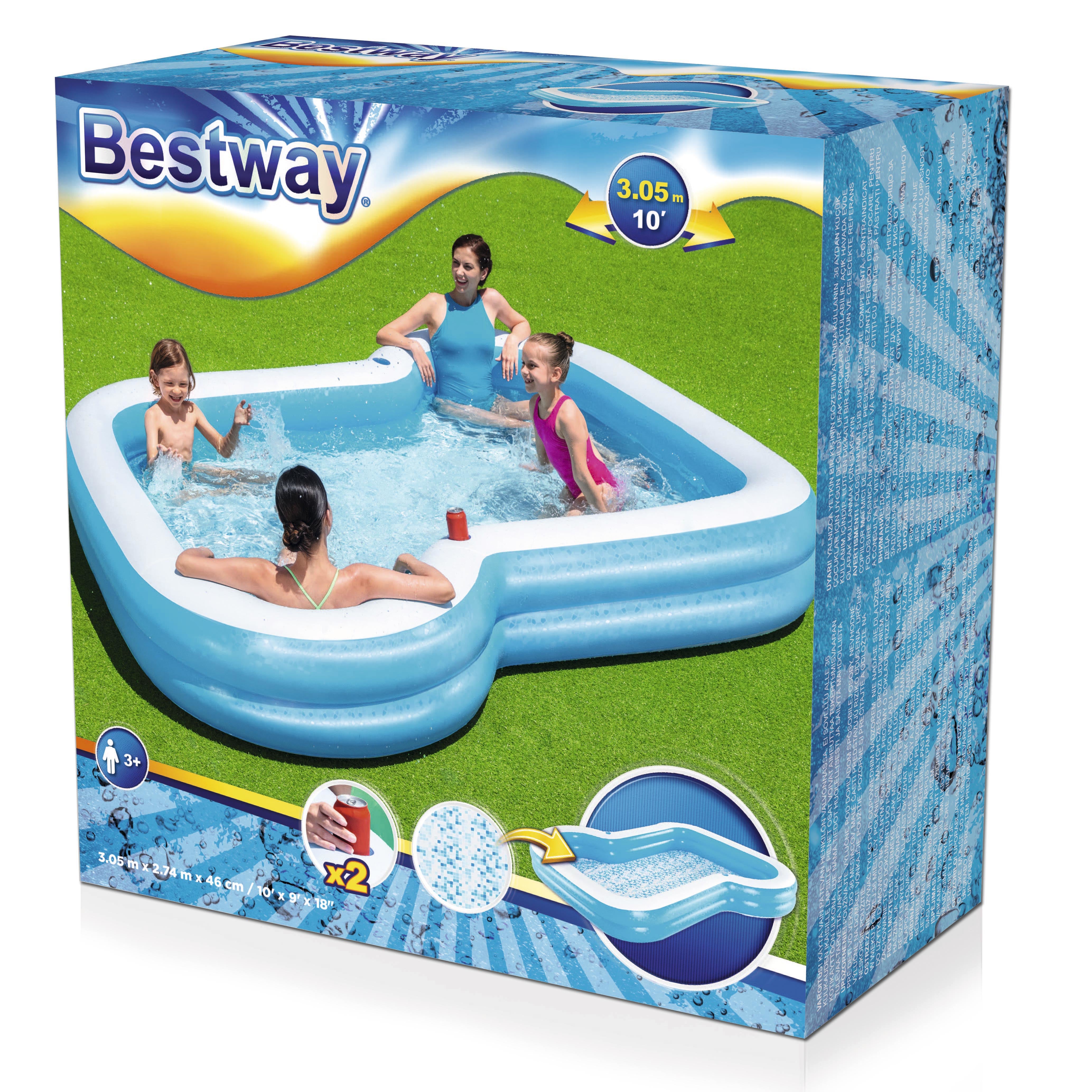 Bestway Sunsational Swimming Pool Familienpool 305 cm x 274 cm x 46 cm 