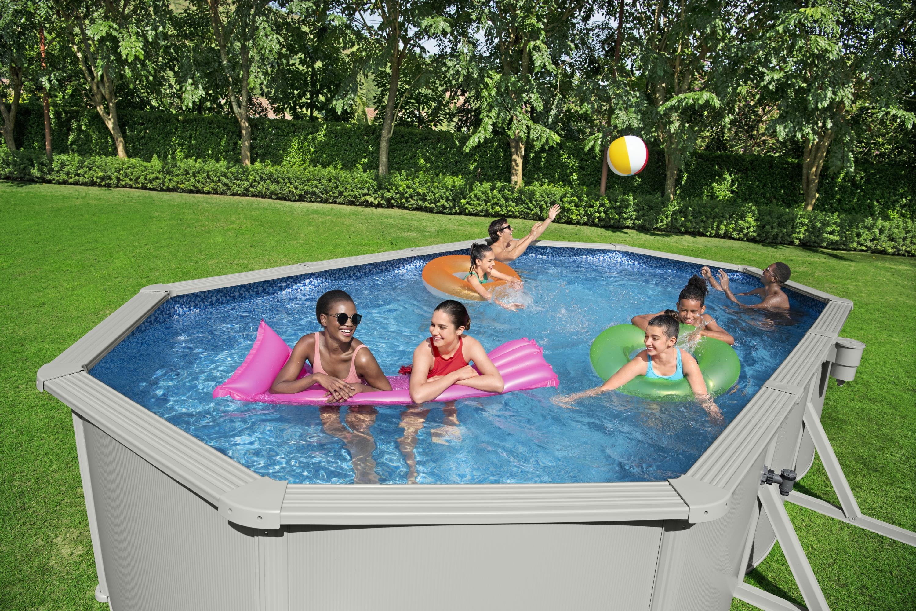 Bestway Hydrium Stahlschwimmbecken oval 610 cm x 360 cm x 120 cm