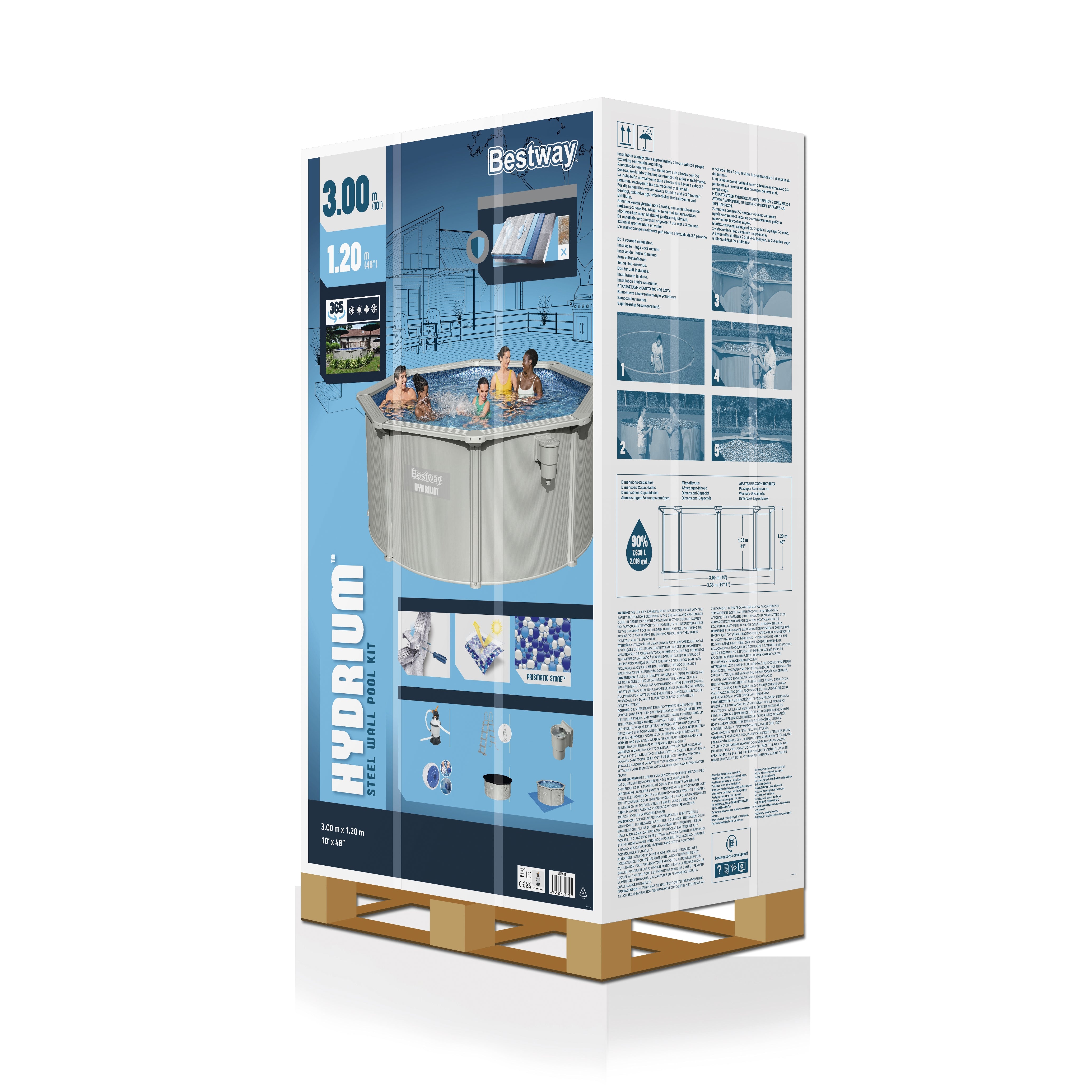 Bestway Hydrium Alderney Metallschwimmbecken Ø300cm x 120 cm
