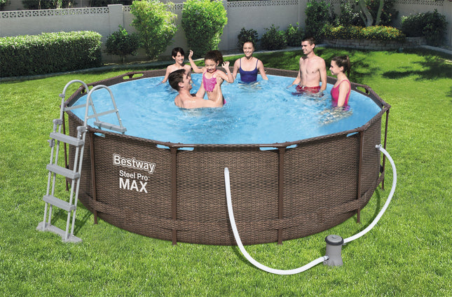 Piscine Bestway Steel Pro Max en rotin Ø 366 cm x 100 cm