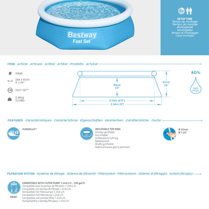 Bestway Fast Set Ø244cm x 61cm