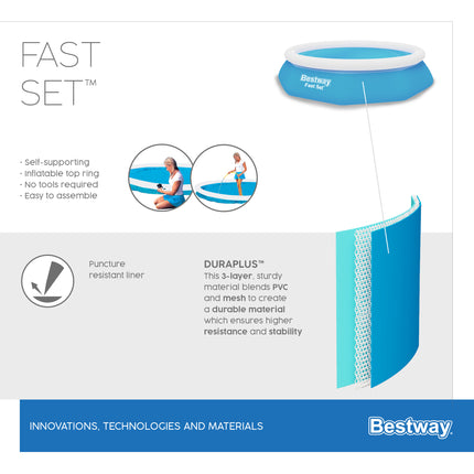 Bestway Fast Set zwembad  Ø244cm x 61cm + filterpomp
