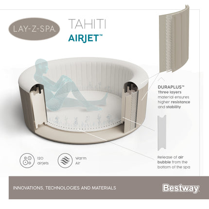 Lay-Z-Spa Tahiti AirJet opblaasbare spa, 4 persoons
