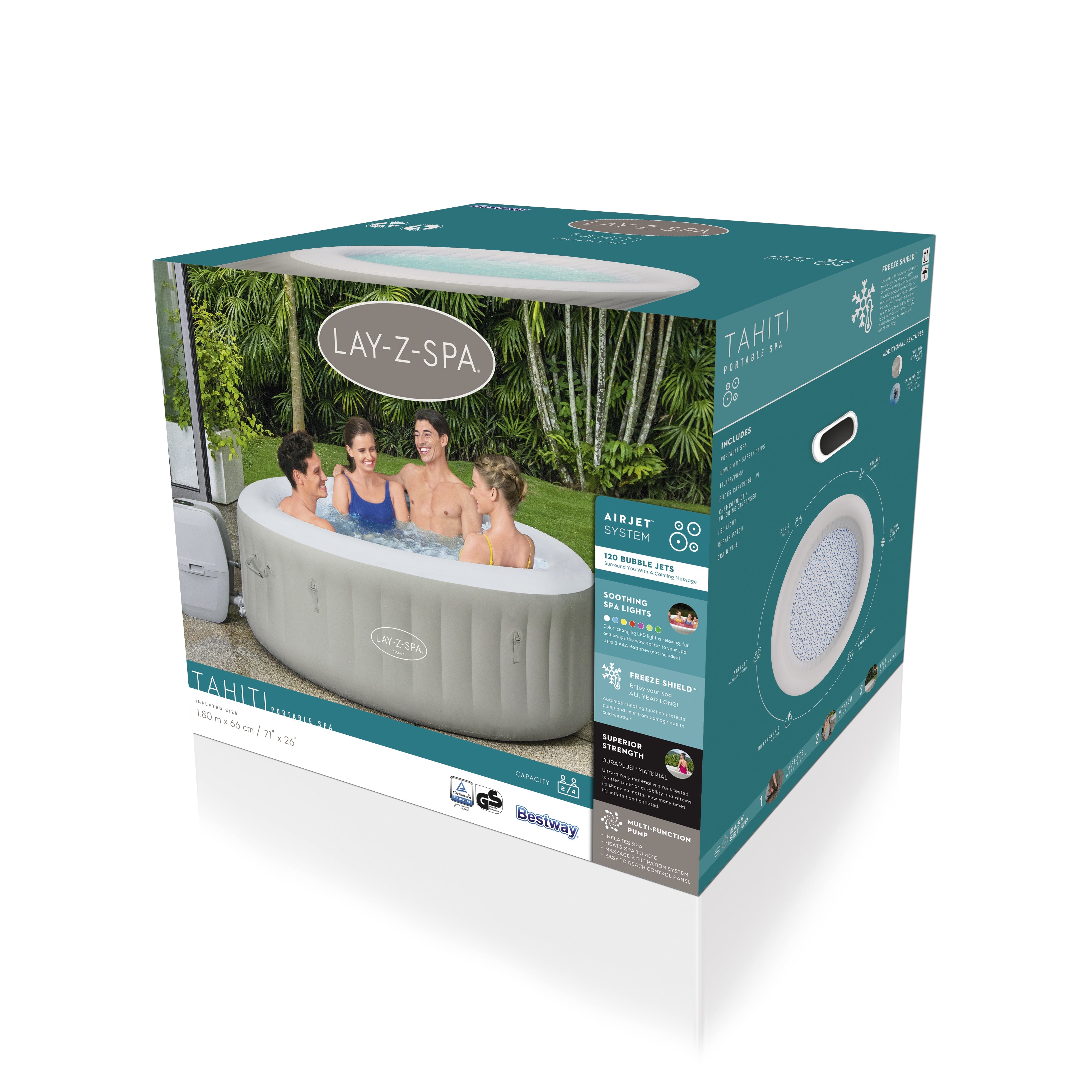 Lay-Z-Spa Tahiti AirJet, spa hinchable para 4 personas
