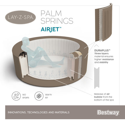 Lay-Z-Spa Palm Springs AirJet 196 cm x 71 cm 