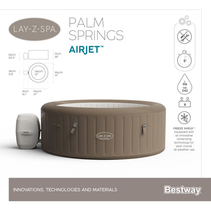 Lay-Z-Spa Palm Springs AirJet 196 cm x 71 cm 