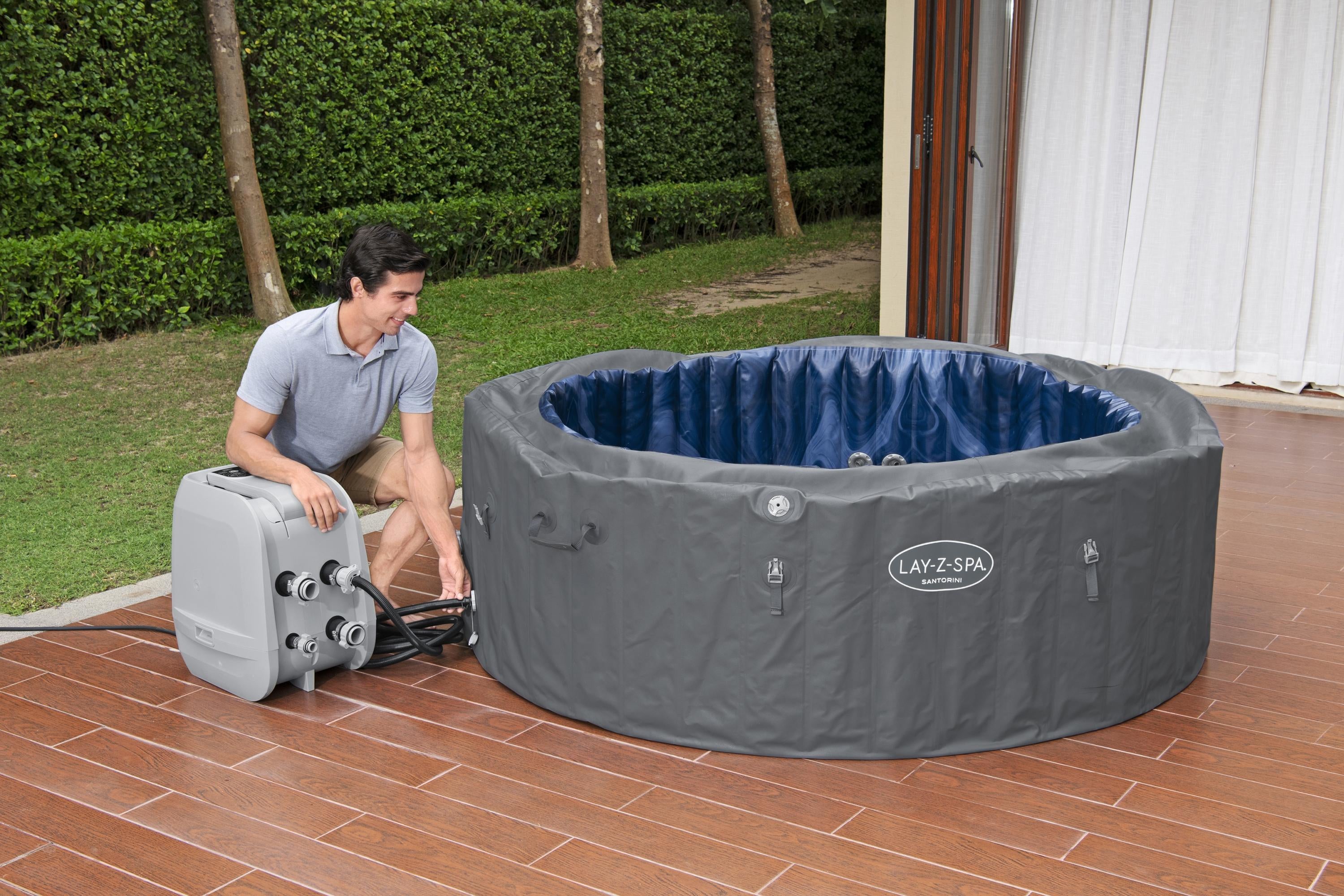 Lay-Z Spa Santorini HydroJet Pro opblaasbare spa - 7 persoons