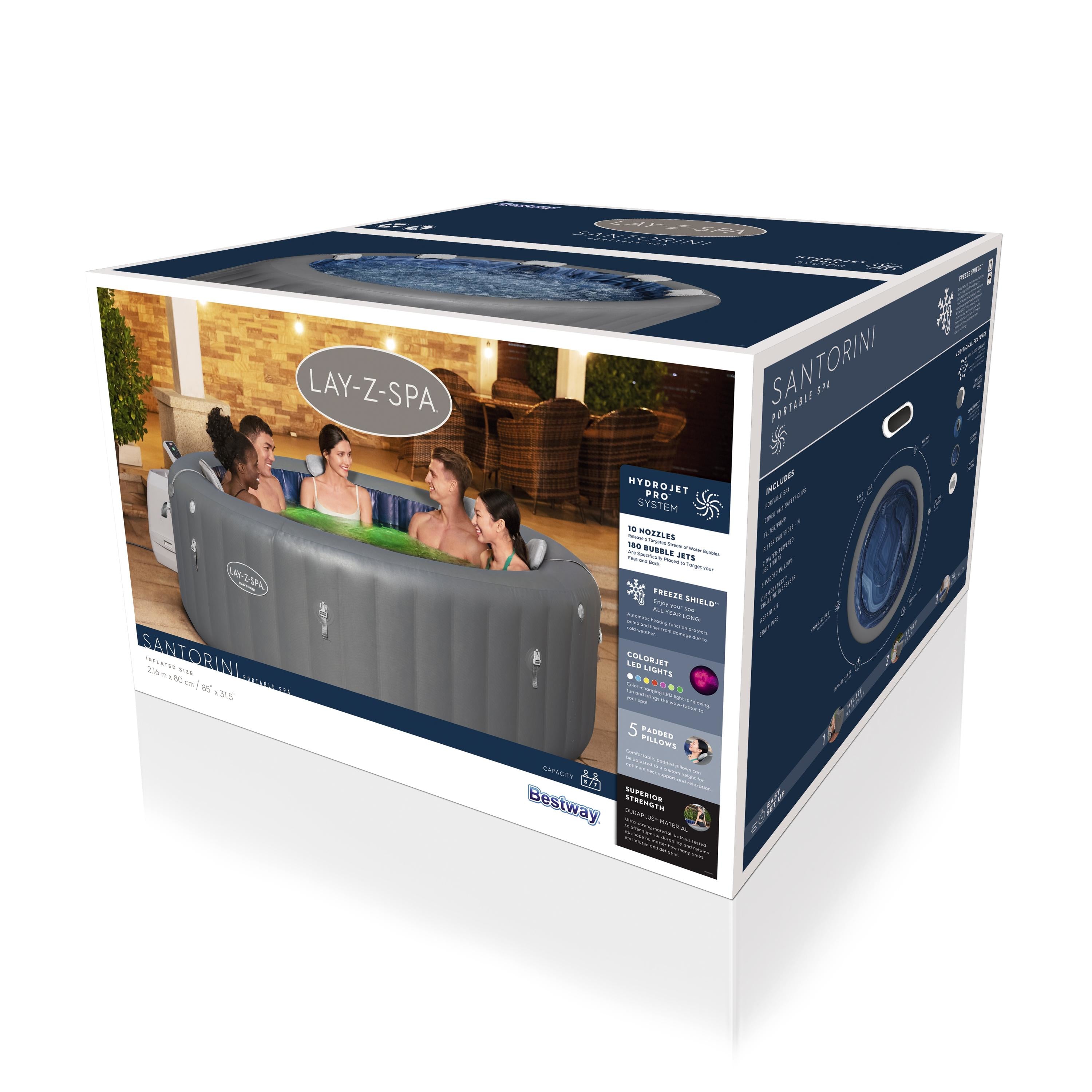 Lay-Z Spa Santorini HydroJet Pro opblaasbare spa - 7 persoons