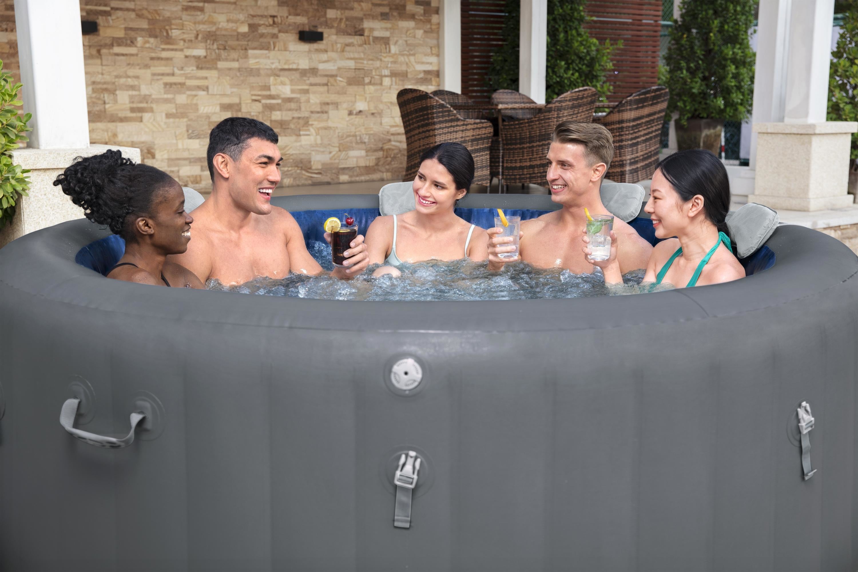Lay-Z Spa Santorini HydroJet Pro opblaasbare spa - 7 persoons