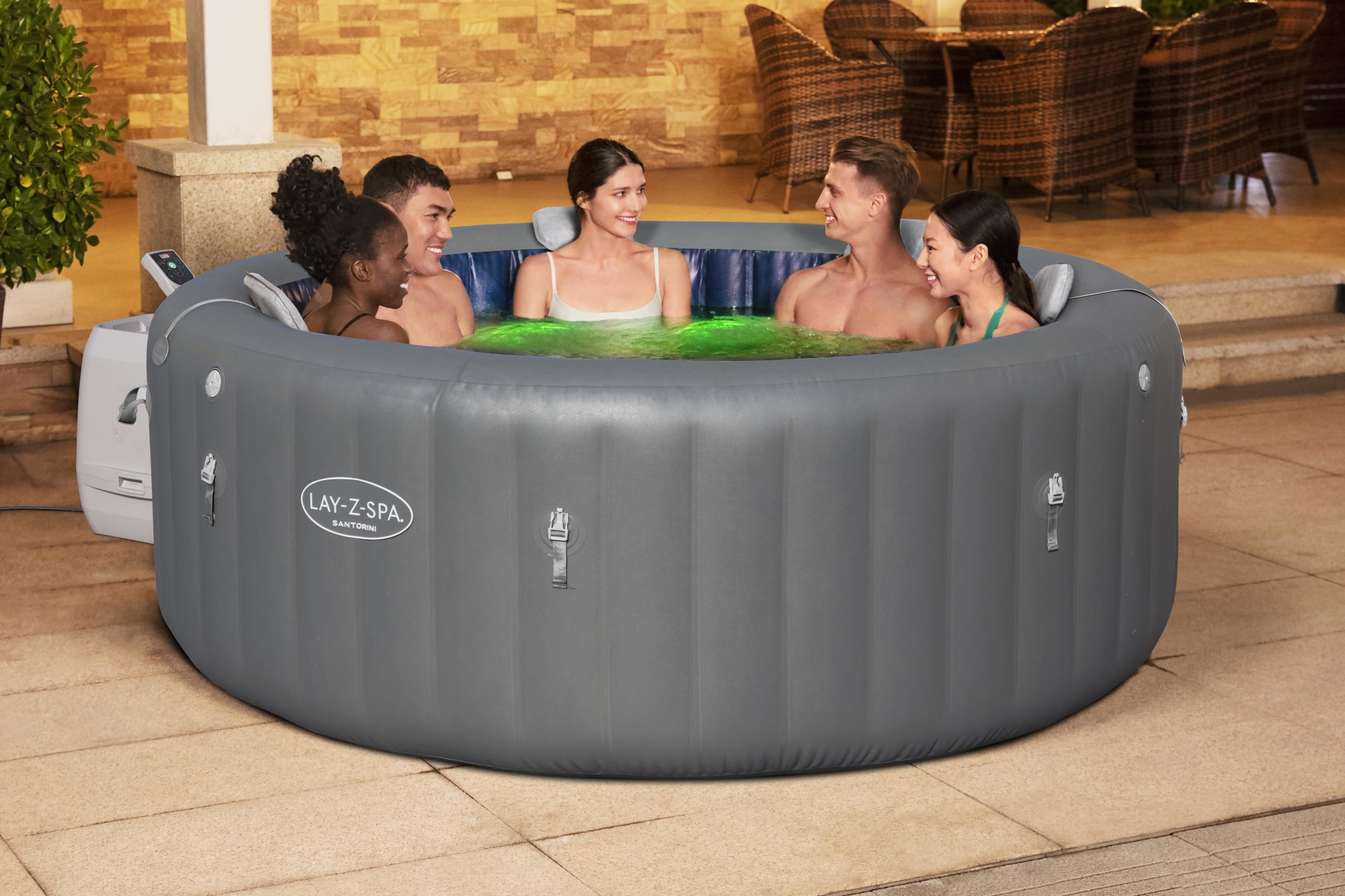 Lay-Z Spa Santorini HydroJet Pro aufblasbares Spa – 7 Personen