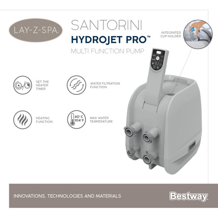 Lay-Z Spa Santorini HydroJet Pro aufblasbares Spa – 7 Personen