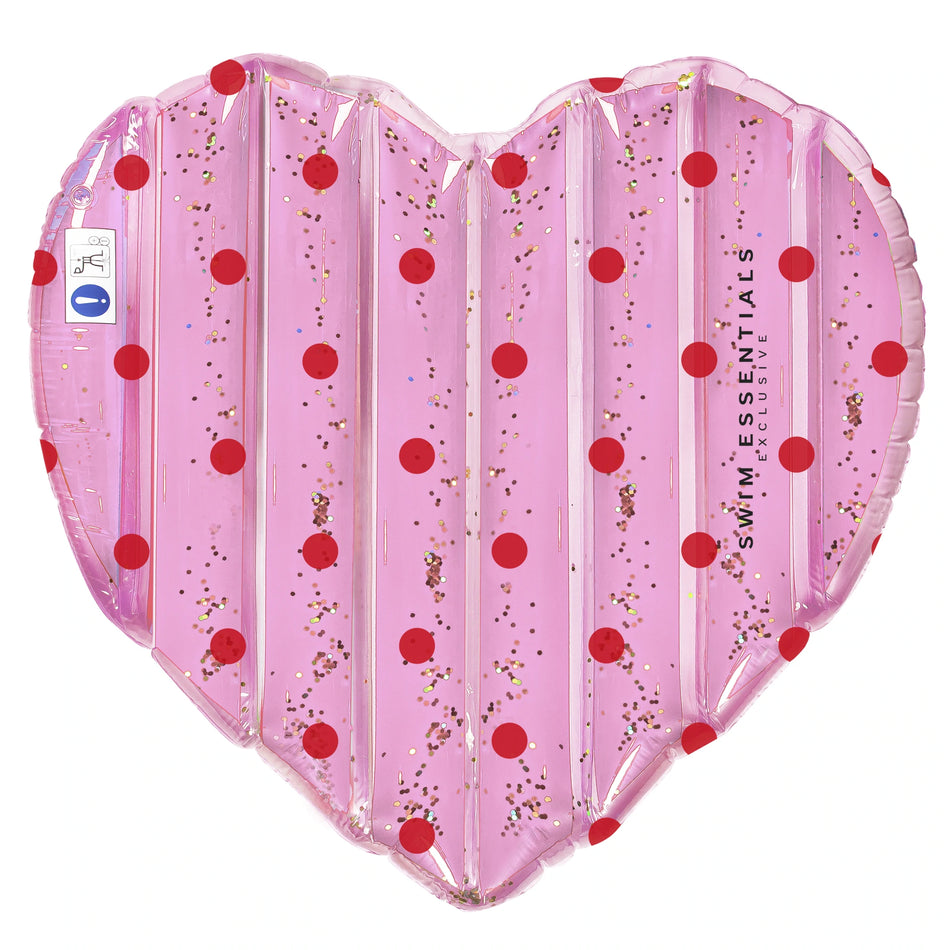 Swim Essentials Rosa con pois rossi Materasso ad aria Heart