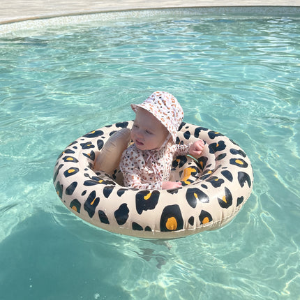 Swim Essentials Baby float Beige Panterprint 0-1 jaar
