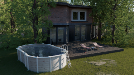 Gre Islandia ovaler Metallpool 610 cm x 375 cm x 132 cm