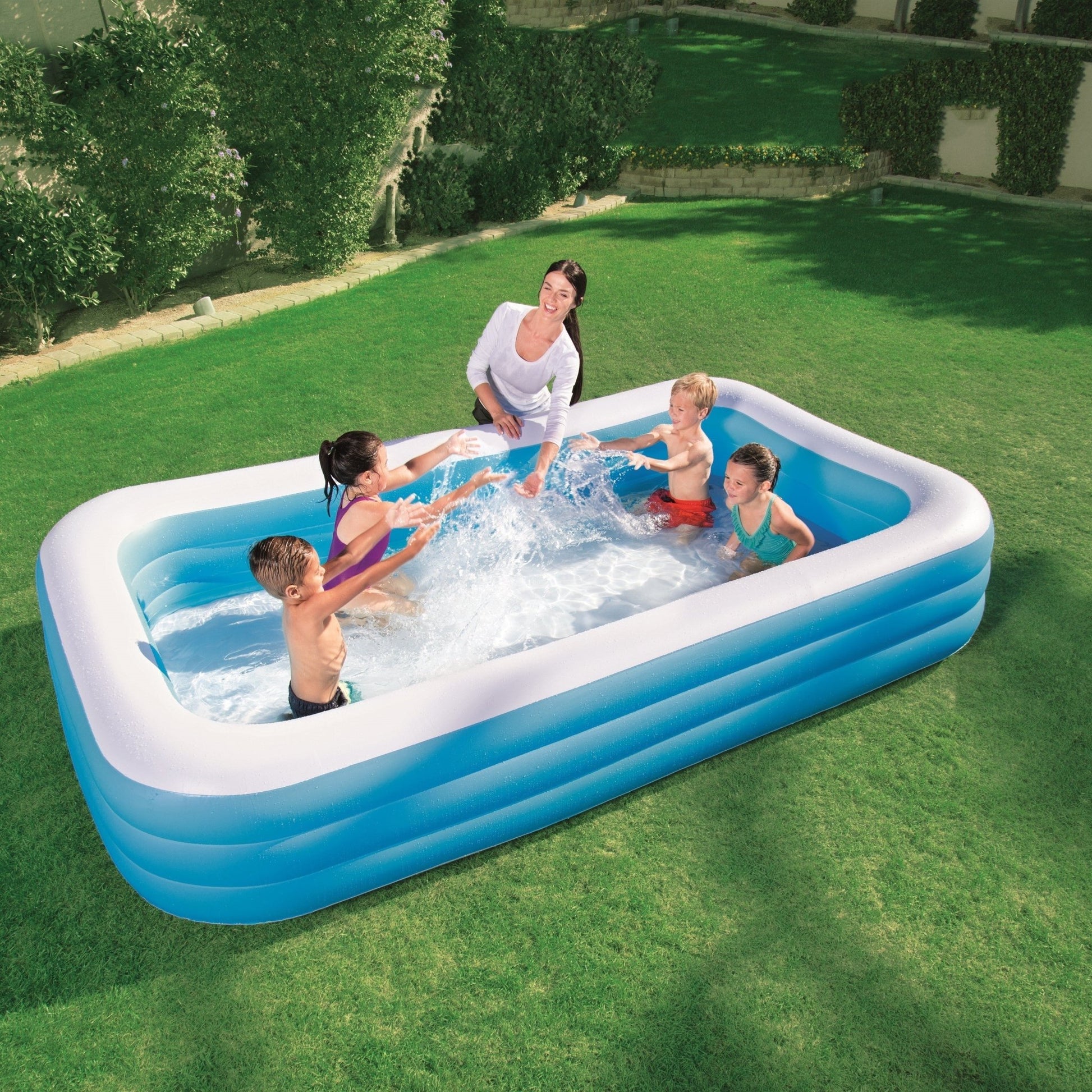 Bestway Deluxe opblaasbaar familiezwembad - 305 cm x 183 cm x 56 cm - Azzura Pool