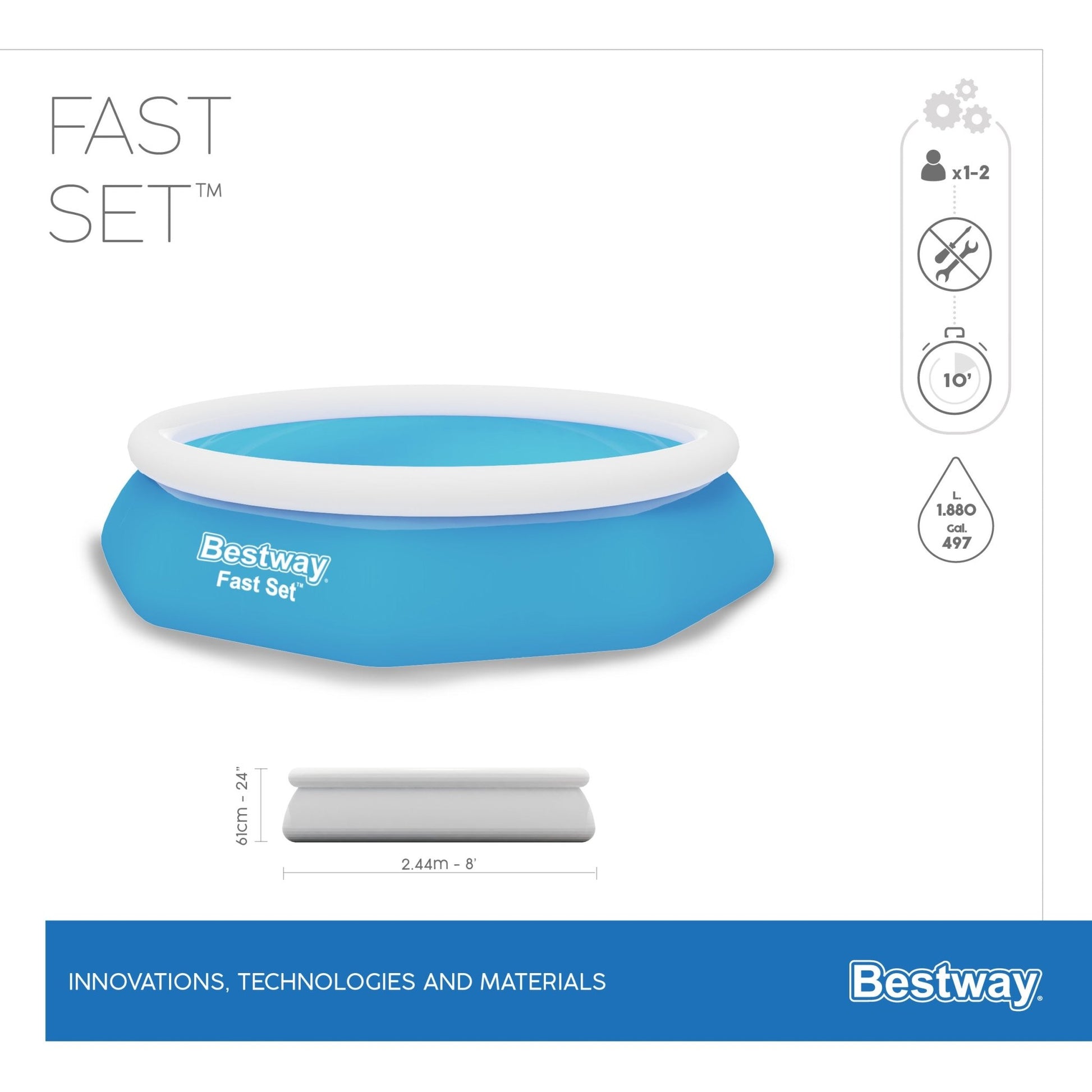 Bestway Fast Set Ø244cm x 61cm - Azzura Pool