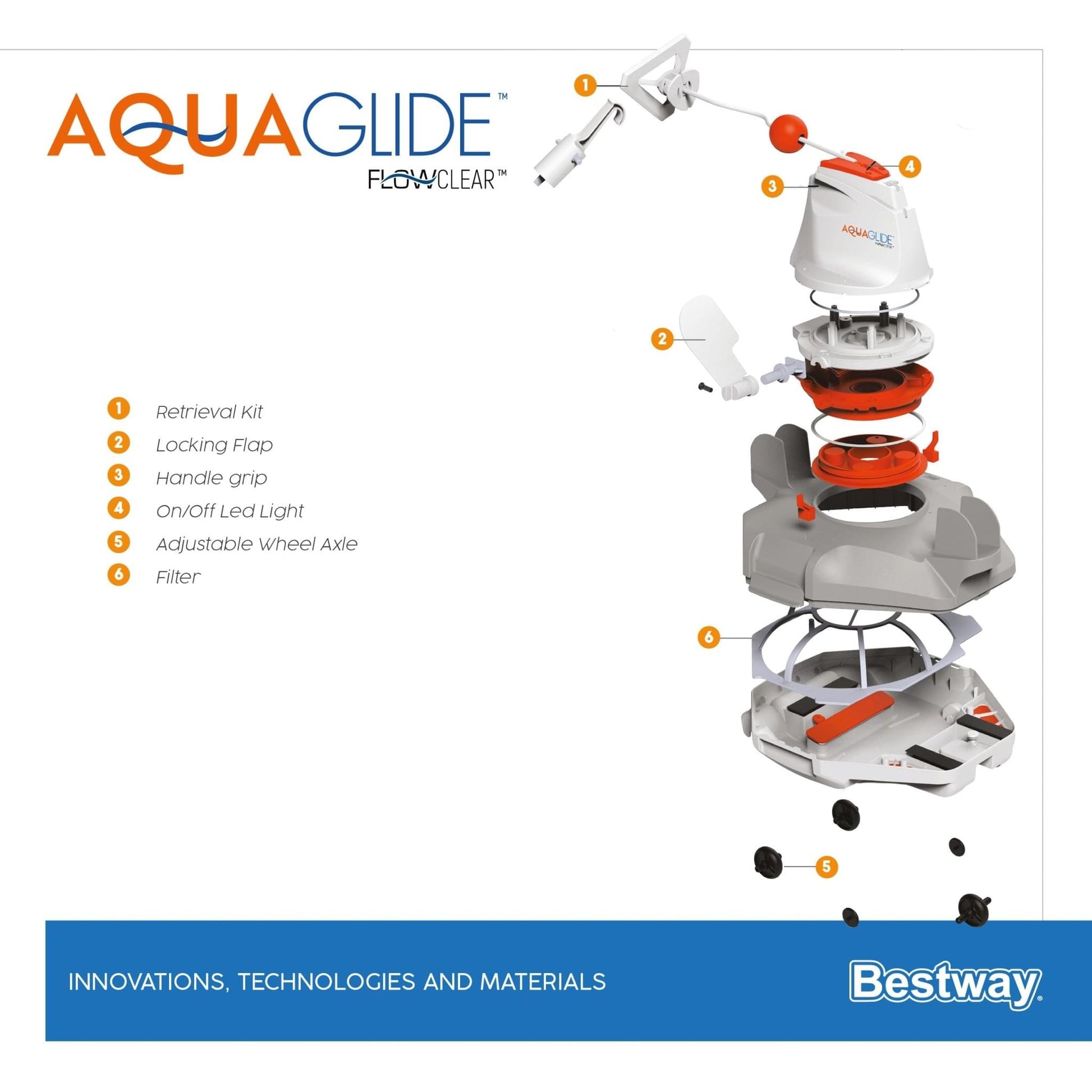 Bestway Flowclear Aquaglide bodemstofzuiger - Azzura Pool