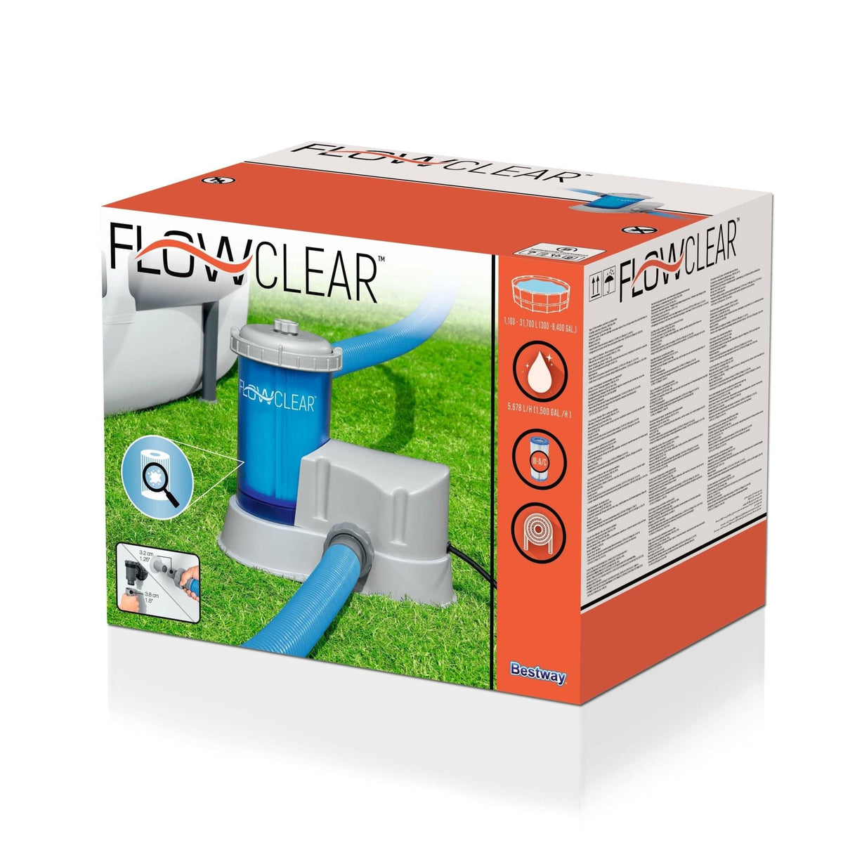 Bestway Flowclear Filterpomp Transparant 5678 liter/uur - Azzura Pool