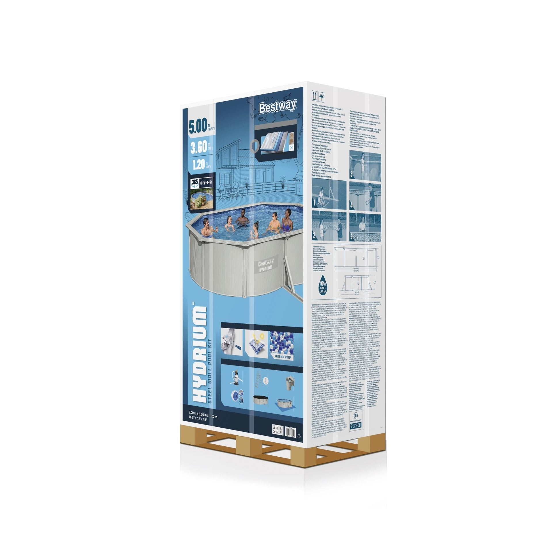 Bestway Hydrium Jersey metalen zwembad 500 cm x 360 cm x 120 cm - Azzura Pool