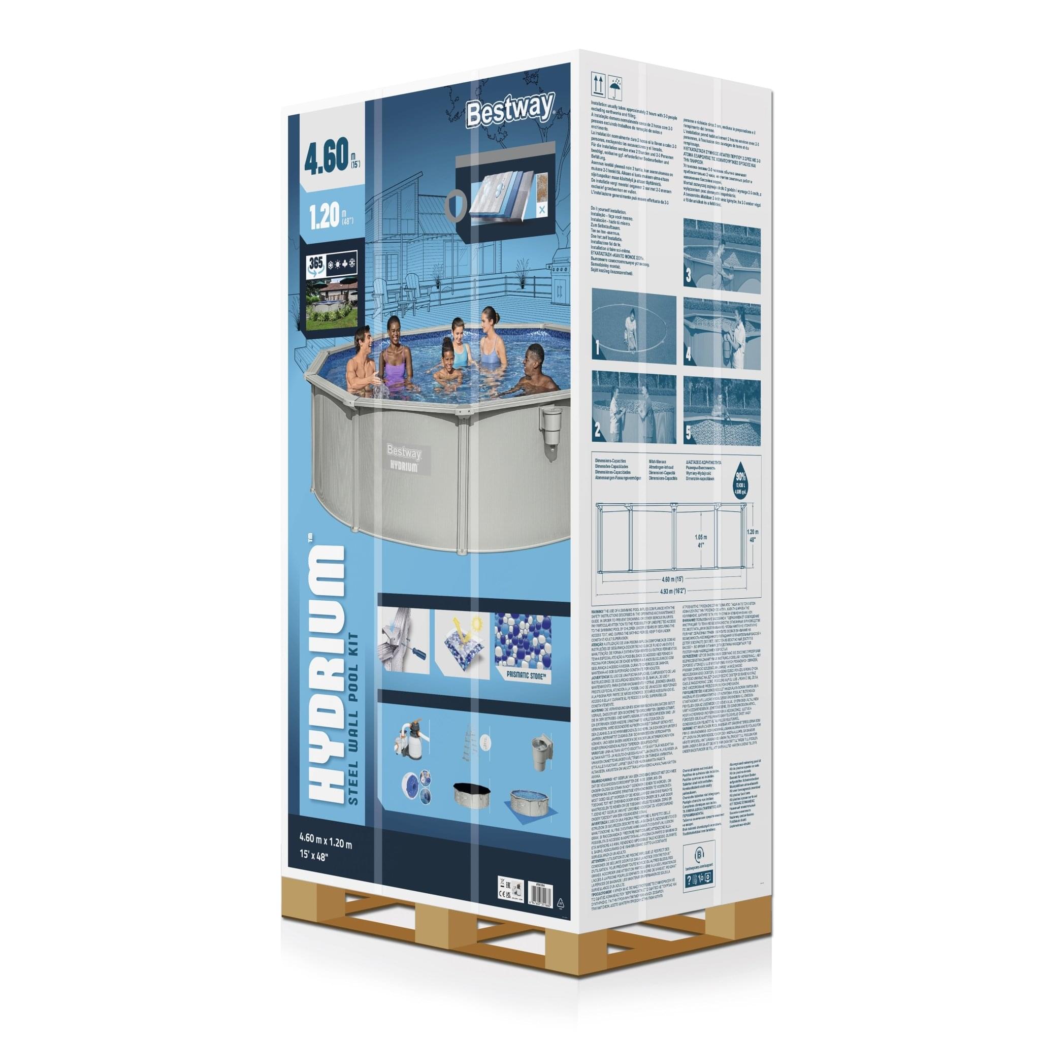 Bestway Hydrium metalen zwembad Ø 460 cm x 120 cm - Azzura Pool