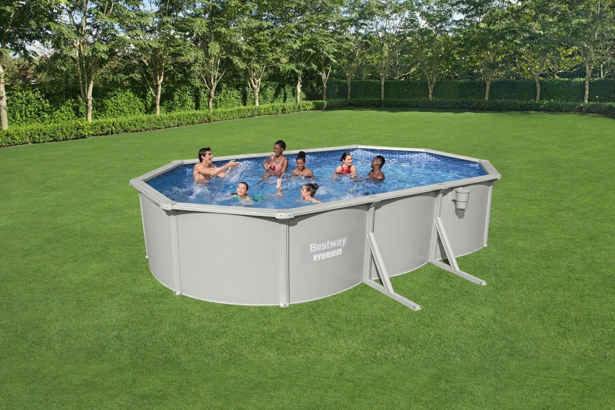 Bestway Hydrium stalen zwembad ovaal 610 cm x 360 cm x 120 cm - Azzura Pool