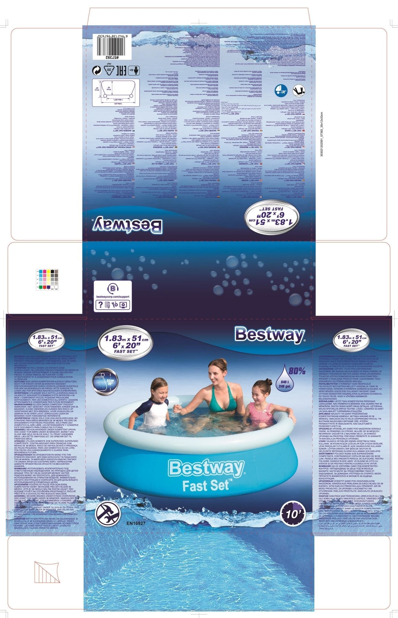 Bestway Kinderzwembad Ø183cm x 51cm - Azzura Pool
