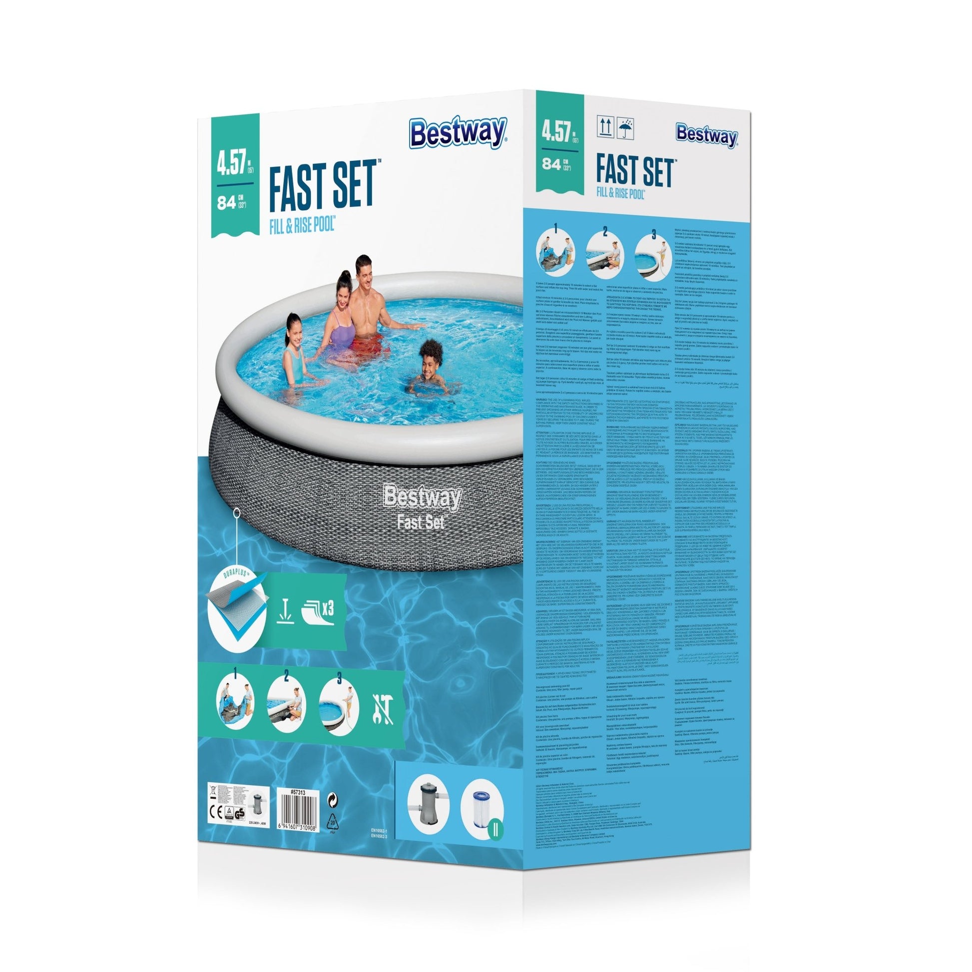 Bestway opzetzwembad Fast Set rond Ø457x84cm - Azzura Pool