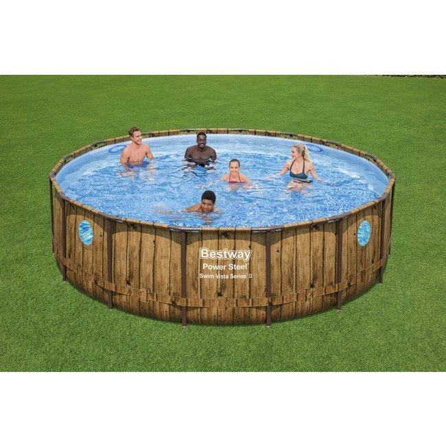 Bestway Power Steel (hout) Ø488cm x 122cm - Azzura Pool